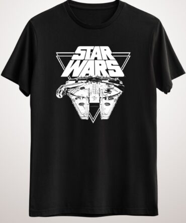 Erkek Siyah Millennium Falcon In Action  T-Shirt