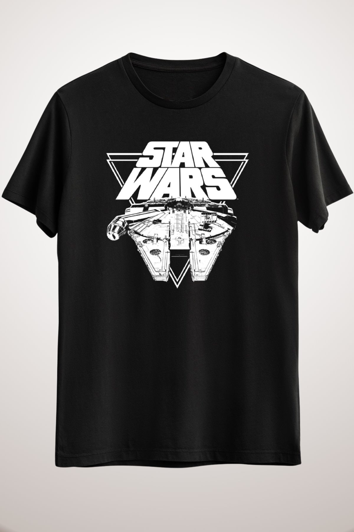 Erkek Siyah Millennium Falcon In Action T-Shirt