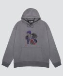 Unisex Gri Kapşonlu Sweatshirt Shinigami